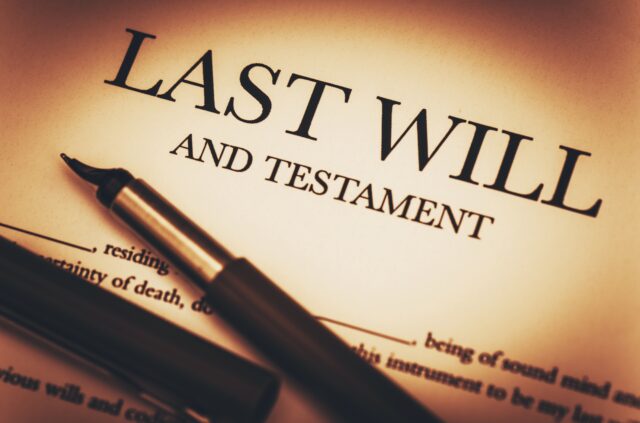 Last Will and Testament Document Ready to Sign. Last Will Document and Fountain Pen Closeup Photo.