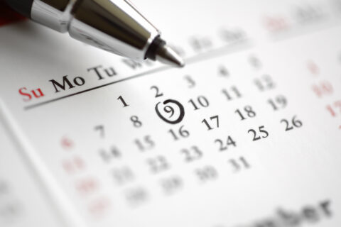 Calendar with marked deadline highlighting strict time limits